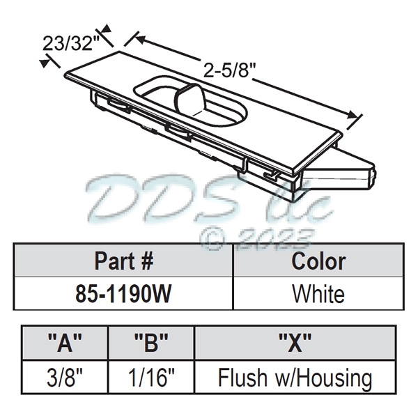 Snap-in Tilt Latch 85-1190W 1