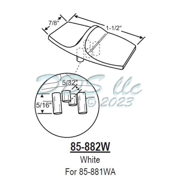 85 Series Tilt Slide Button 85-882W 1