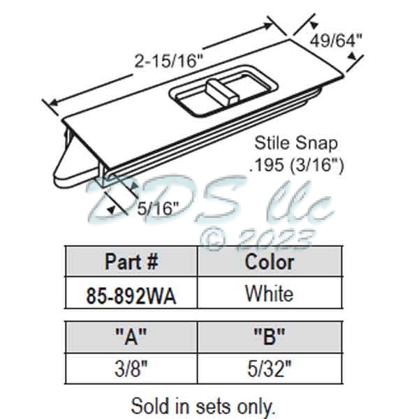 Snap in Tilt Latch 85-892WA 1