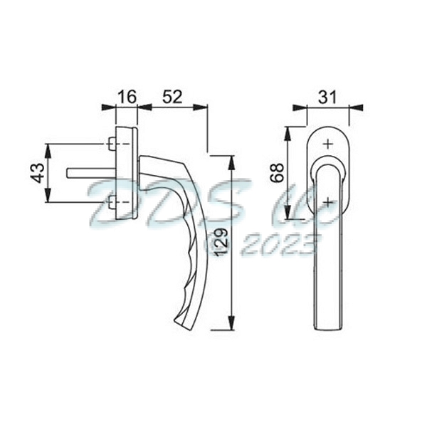 Hoppe Window Handle 850-10761612 2