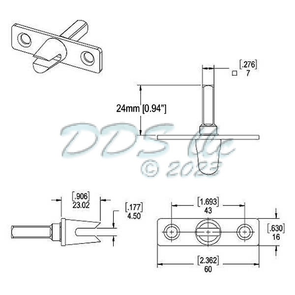 Hoppe Casement Connector 850-3849085 1