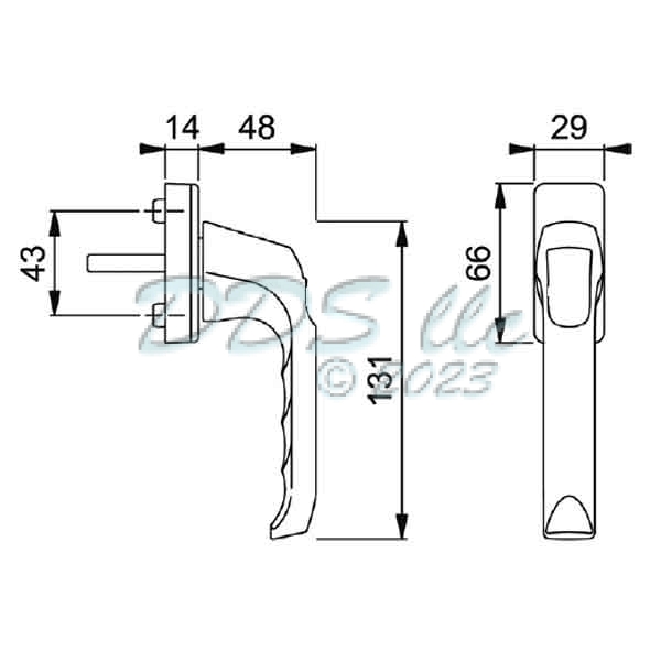 Hoppe Window Handle 850-8148132 1