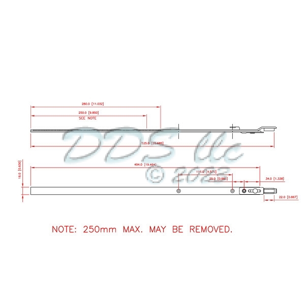 GU Top Extension Black 500mm 854-14415 1