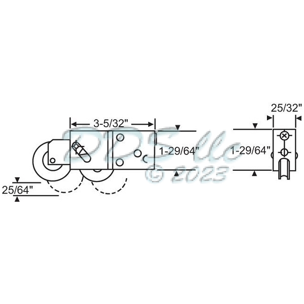 Tandem Nylon Precision Bearing Patio Door  Roller 9-309NPB 1