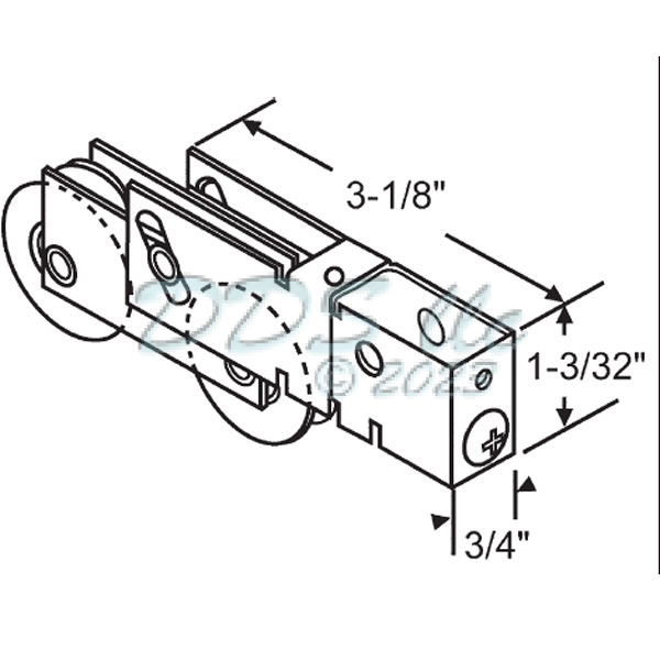 Tandem Patio Door Roller 9-403A-SS1 1