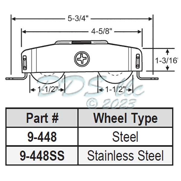 Tandem Patio Door Roller 9-448 1