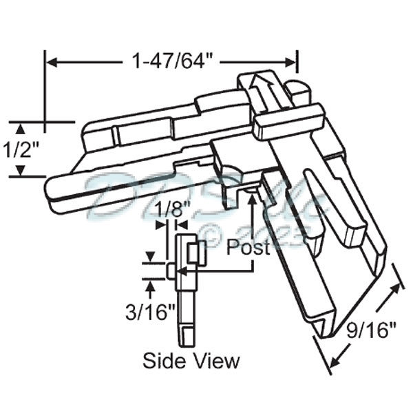 Window Screen Corner w/ Locking Post 90-437ps 1