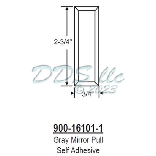 Gray Mirror Pull Self Adhesive 900-16101-1 1