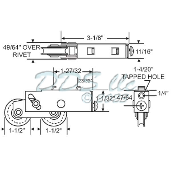Tandem Patio Door Roller 900-22357 1