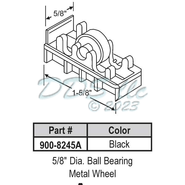 Acorn Sliding Window Roller 900-8245A 1