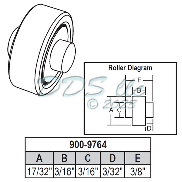 Sliding Window Wheels 900-9764 2