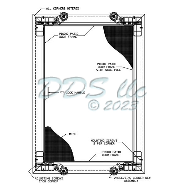 Knock- Down Patio Screen Door 995H-26KD 2