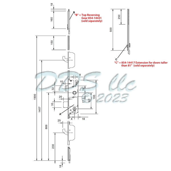 GU 50/92 RhinoShoot Hook Shootbolt Lock 854-12391 1