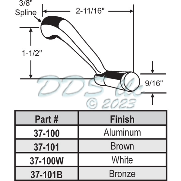 Crank Handle 3-8 37-100w 1