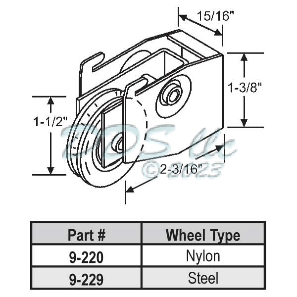 Patio Door Roller 9-229 1