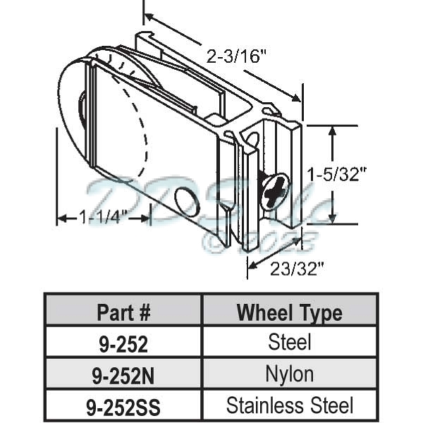 Patio Door Roller 9-252 1