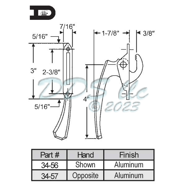 Casement Handle 34-56 1