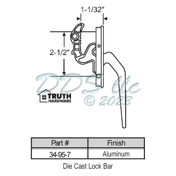Truth Casement Window Handle 34-95-7 1