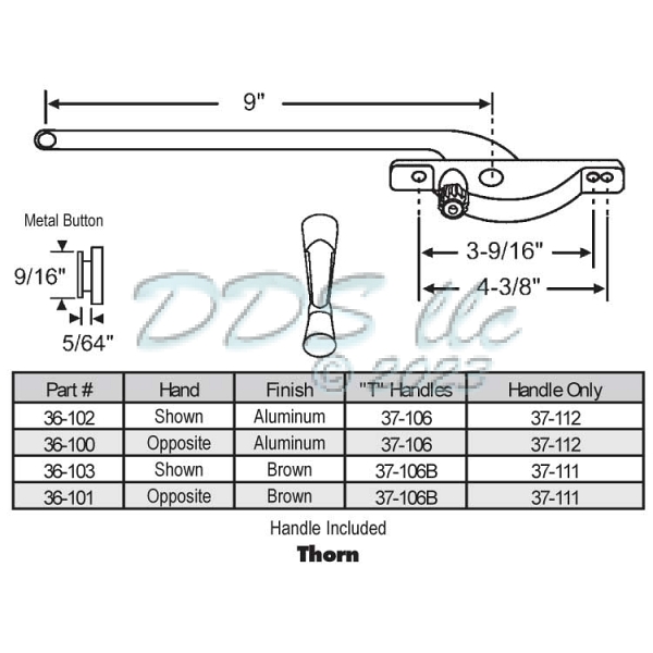 Face Mount Casement Operator 36-102 1