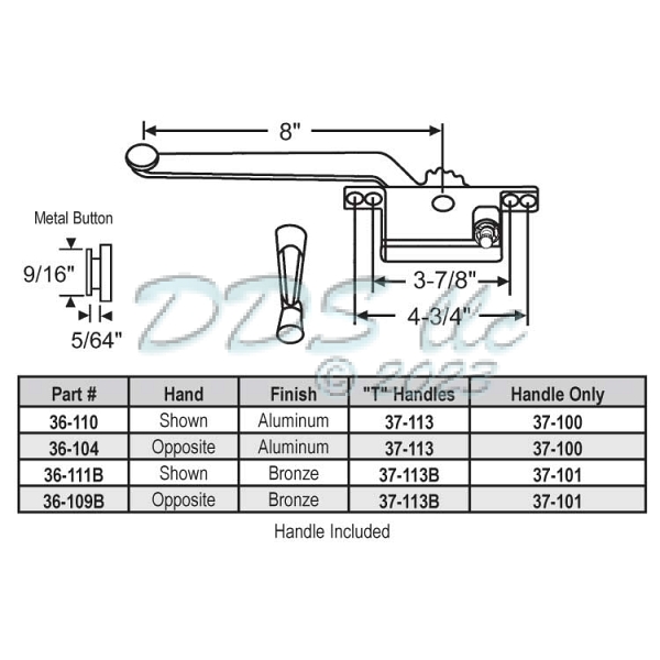 Face Mount Casement Operator 36-104 1