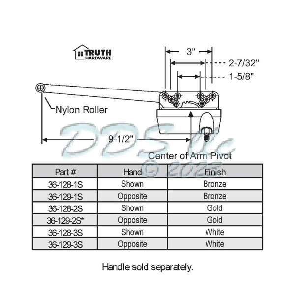 Sill Mounted Casement Operator 36-128-1S 1
