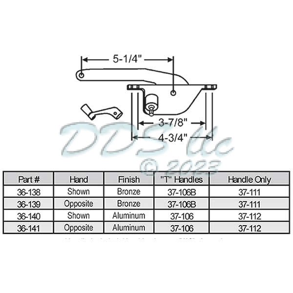 Face Mount Casement Operator 36-140 1