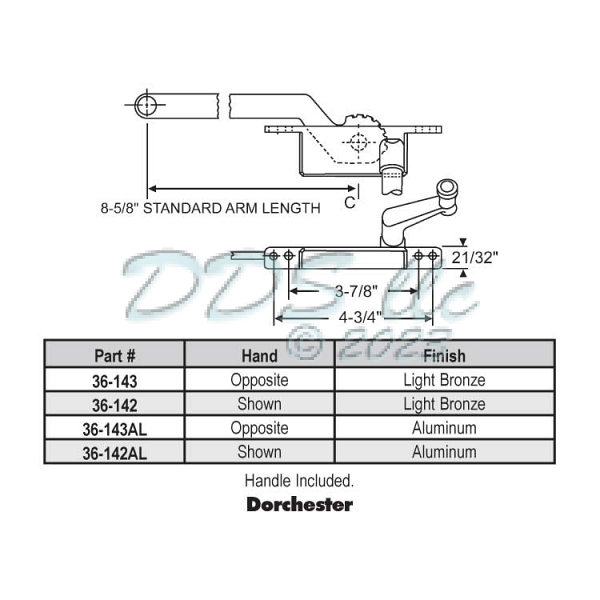 Face Mount Casement Operator 36-143 1