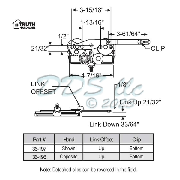 Sill Mounted Casement Operator 36-198 1