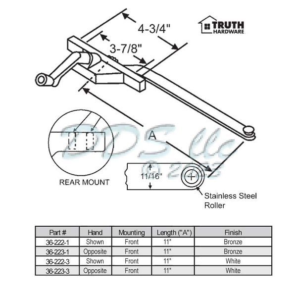 Front Mount Casement Operator 36-222-1 1