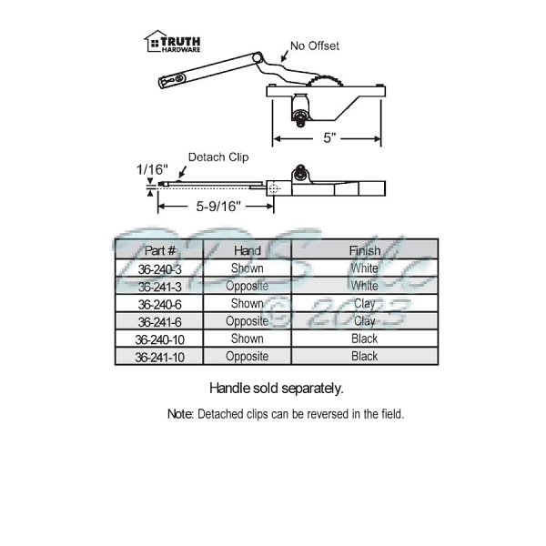Rear Mount Casement Operator 36-240-10 2