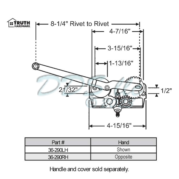 Sill Mounted Casement Operator 36-290LH 1