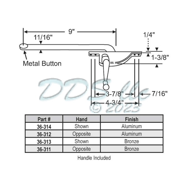 Face Mount Casement Operator 36-311 1