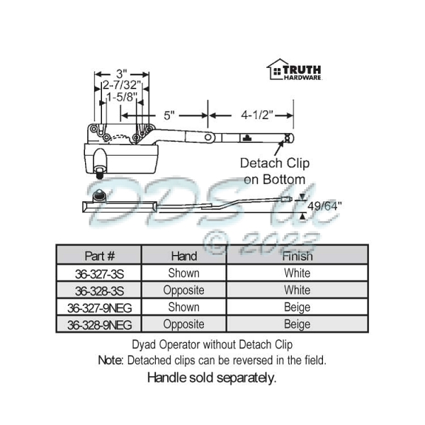 Sill Mounted Casement Operator 36-328-9NEG 1