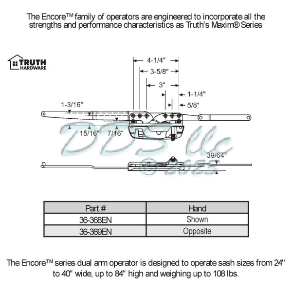 Sill Mounted Casement Operator 36-369EN 1