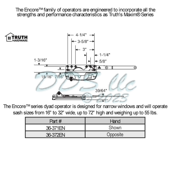 Sill Mounted Casement Operator 36-372EN 1
