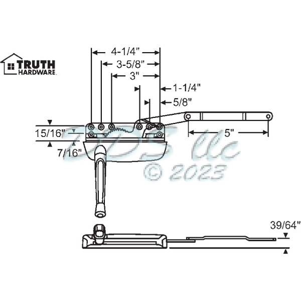 Sill Mounted Casement Operator 36-373-1 1