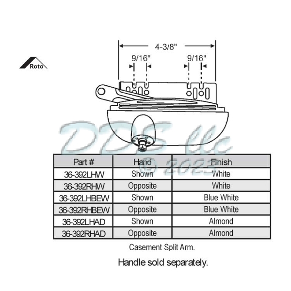 Roto Casement Operator 36-392LHCY 1