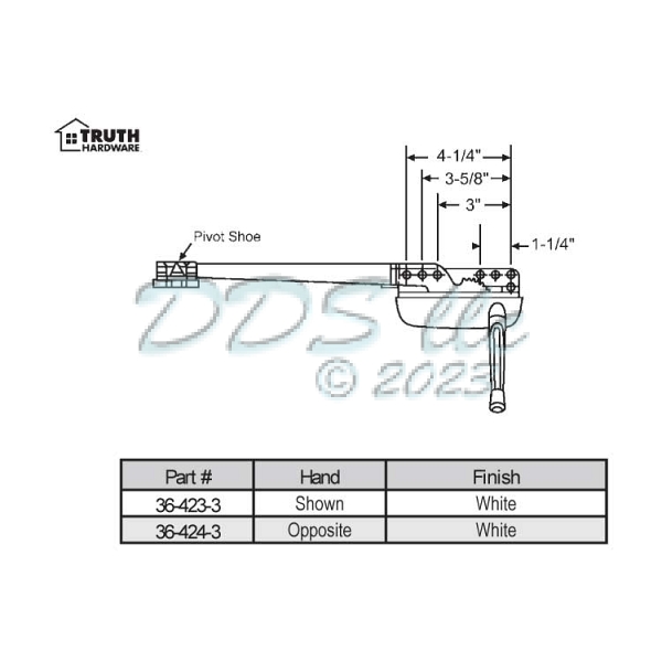 Sill Mounted Casement Operator 36-424-3ss 1
