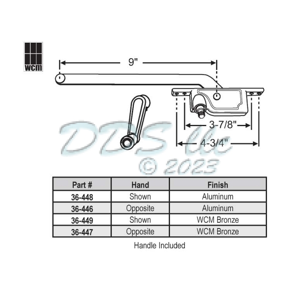 Face Mount Casement Operator 36-448 1