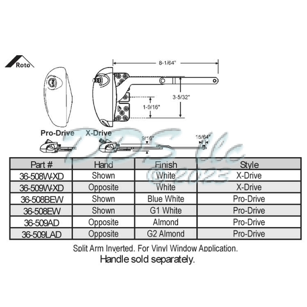 Roto X Drive Casement Operator 36-509AD-XD 1