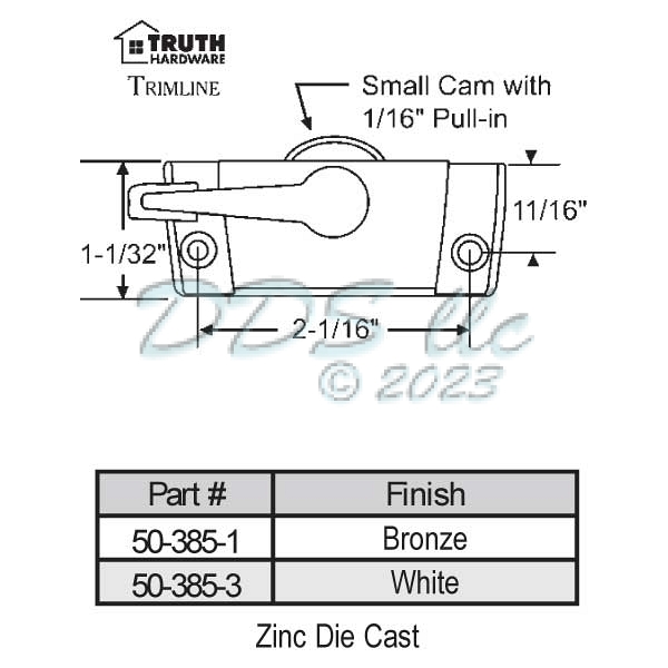 Sweep and Sash lock 50-385-3 1