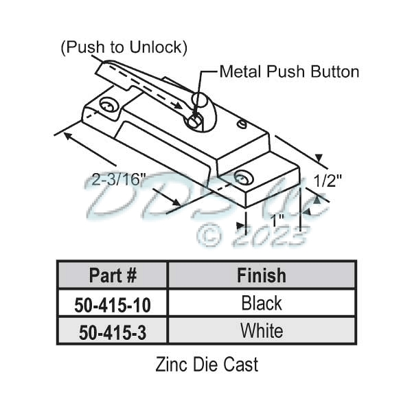 Sweep and Sash lock 50-415-3 1