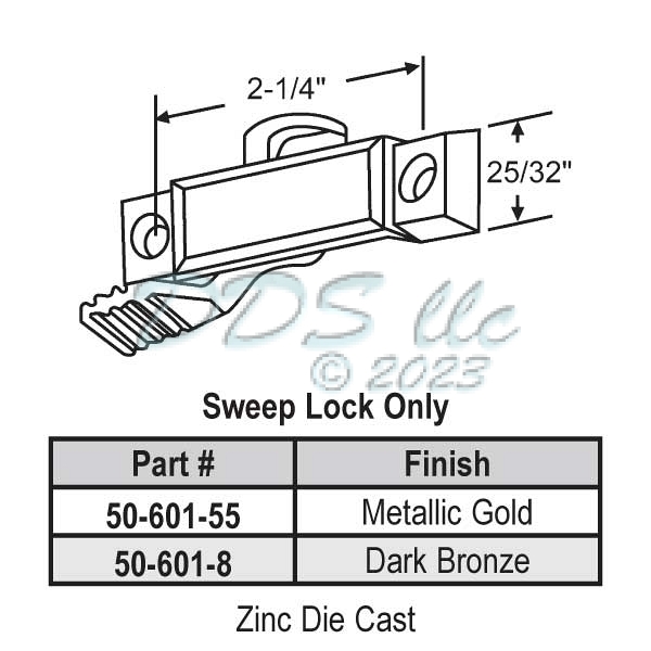 Sweep and Sash lock 50-601-8 1