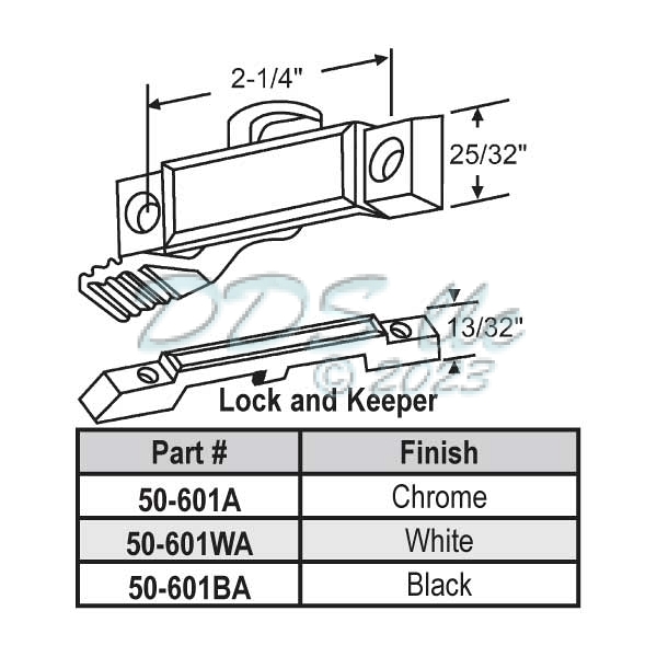 Sweep and Sash lock 50-601WA 1