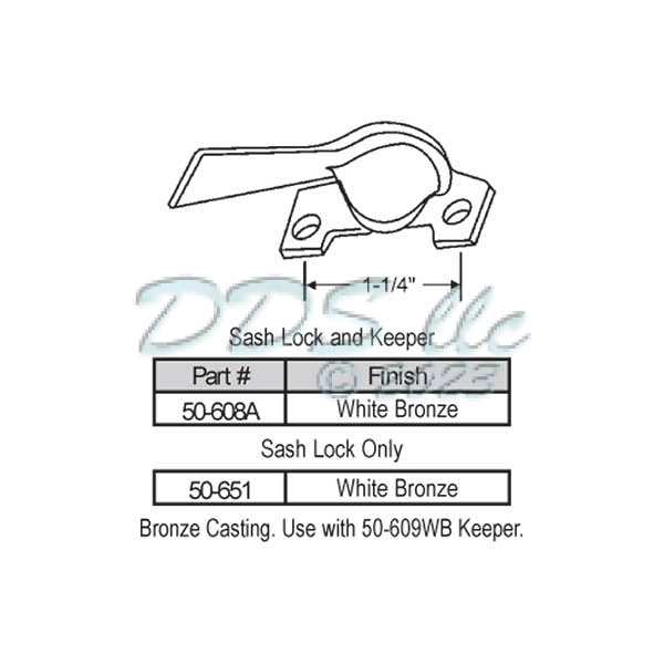 Sweep and Sash locks 50-608A 1