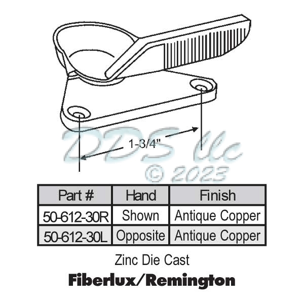 Fiberlux - Remington Window Sash Lock 50-612-30L 1