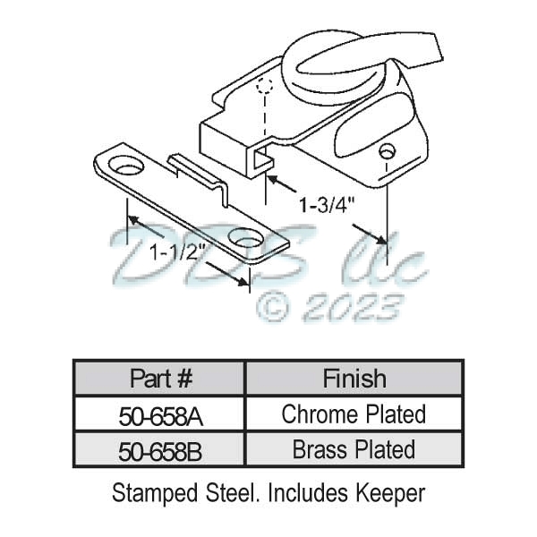 Sweep and Sash lock 50-658A 1