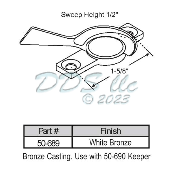 Sweep and Sash locks 50-689 1