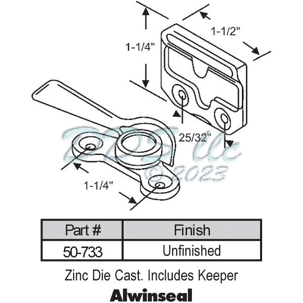 Sweep and Sash locks 50-733X 1
