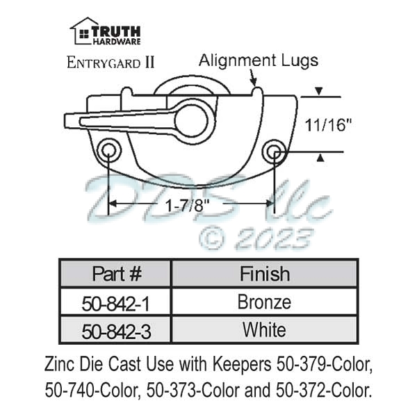 Sweep and Sash lock 50-842-1 1